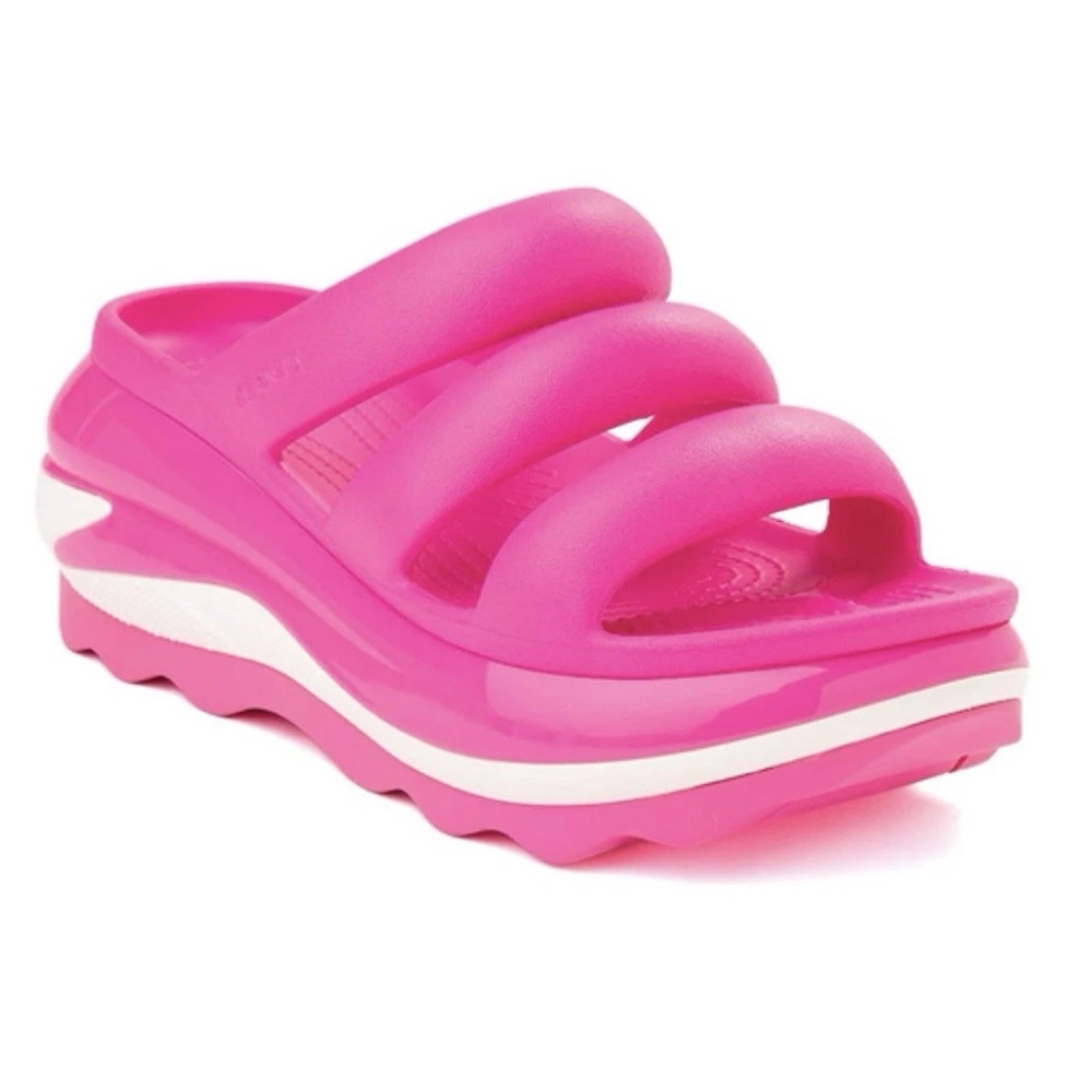 CROCS NWT Mega Crush triple strap Pink Crush platform sandals women’s 10 - Picture 3 of 6